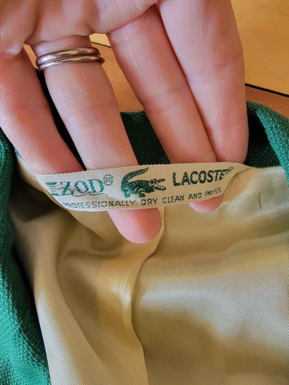 Vintage Men's 1960s Izod Lacoste Green Blazer Jacket Deadstock 44 Chest